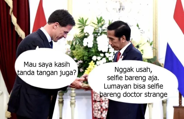 Wajahnya Mirip Dr. Strange, PM Belanda Ini Bikin Heboh Pas Ketemu Presiden Jokowi. Cek 10 Memenya! 13