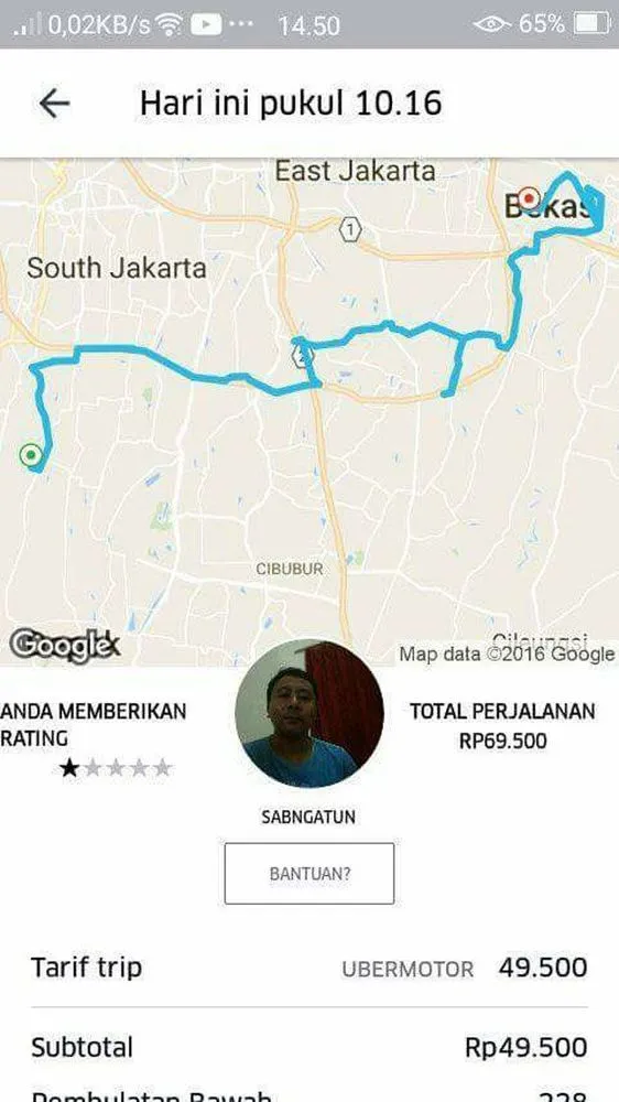 Ngiranya Sampai Kranji (Bekasi) 30 Menit, Ternyata 3 Jam. Pelanggan Ojek Online Ini Pun Marah-Marah 10