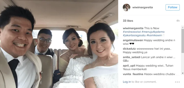 Indahnya Toleransi Beragama di Aksi 4 November, Pasangan Nasrani Ini Dibantu Massa Gelar Pernikahan 4