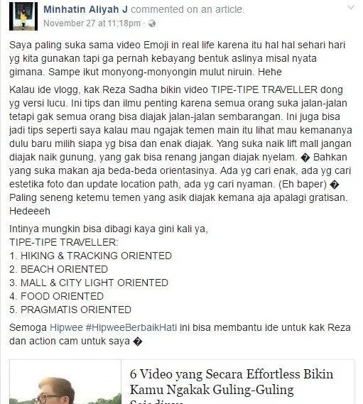 Pemenang #HipweeBerbaikHati Giveaway with Reza Sadha (Eyon) 3