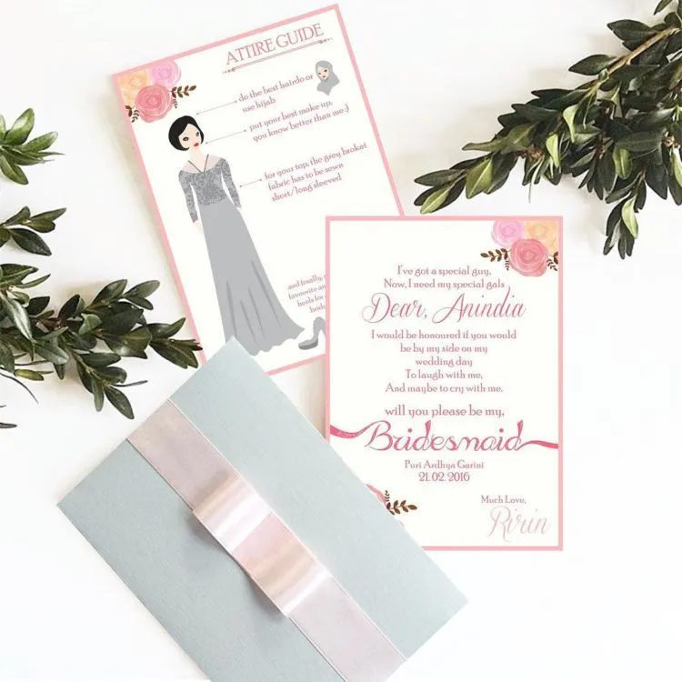 Undangan untuk Bridesmaid Harus Dibuat Spesial, 17 Inspirasi Ini Bisa Kamu Tiru 23 bridesmaid invitation