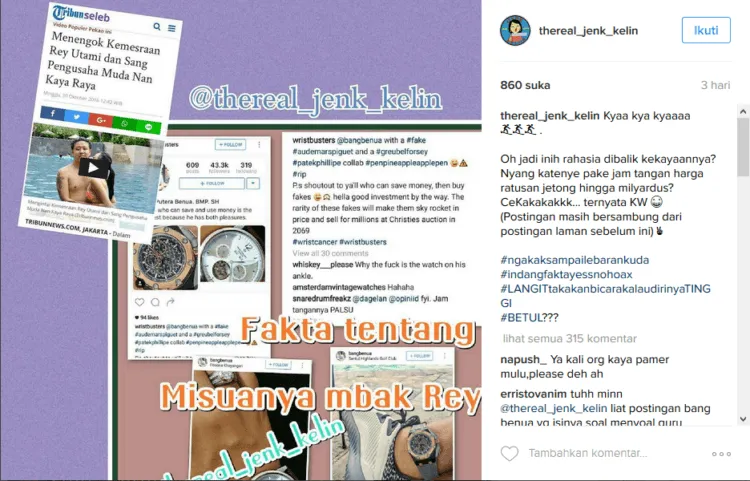 Nggak Main-Main, Pablo Benoa dan Rey Utami Kasih 1 Miliar Jika Jam Tangan Mereka Beneran Terbukti KW 6
