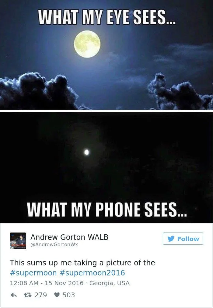 13 Meme Penampakan Gagal Supermoon 14 November. Nggak Sesuai Ekspektasi, Dapetnya Malah Begini! 15