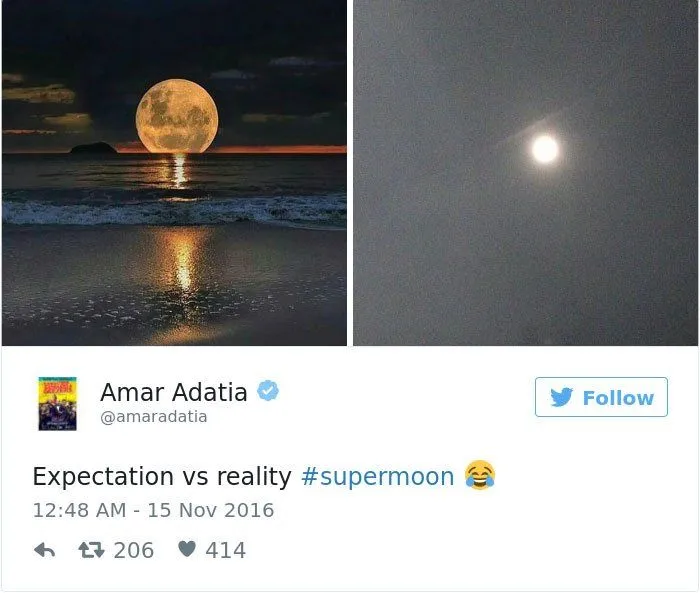 13 Meme Penampakan Gagal Supermoon 14 November. Nggak Sesuai Ekspektasi, Dapetnya Malah Begini! 26