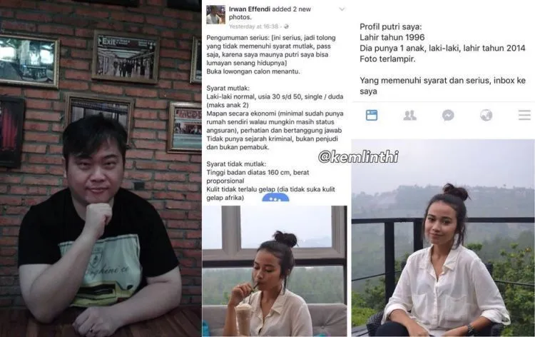 Bapak Ini Buka Lowongan Calon Menantu Via Facebook, Anaknya Cakep Juga Lho. Baca Dulu Deh Syaratnya 4