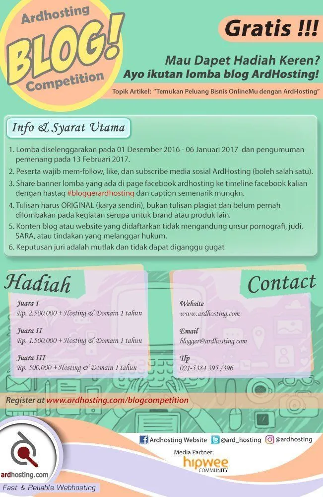Ardhosting Blog Competition: Kompetisi Menulis Lewat Blog yang Sayang Untuk Dilewatkan 1