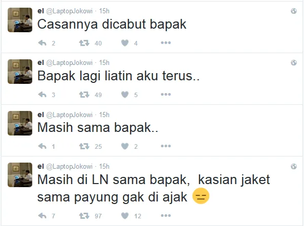 Laptop Pak Jokowi yang Buat Nonton Indonesia-Thailand Bisa Punya Akun Twitter Sendiri, Isinya Absurd 4