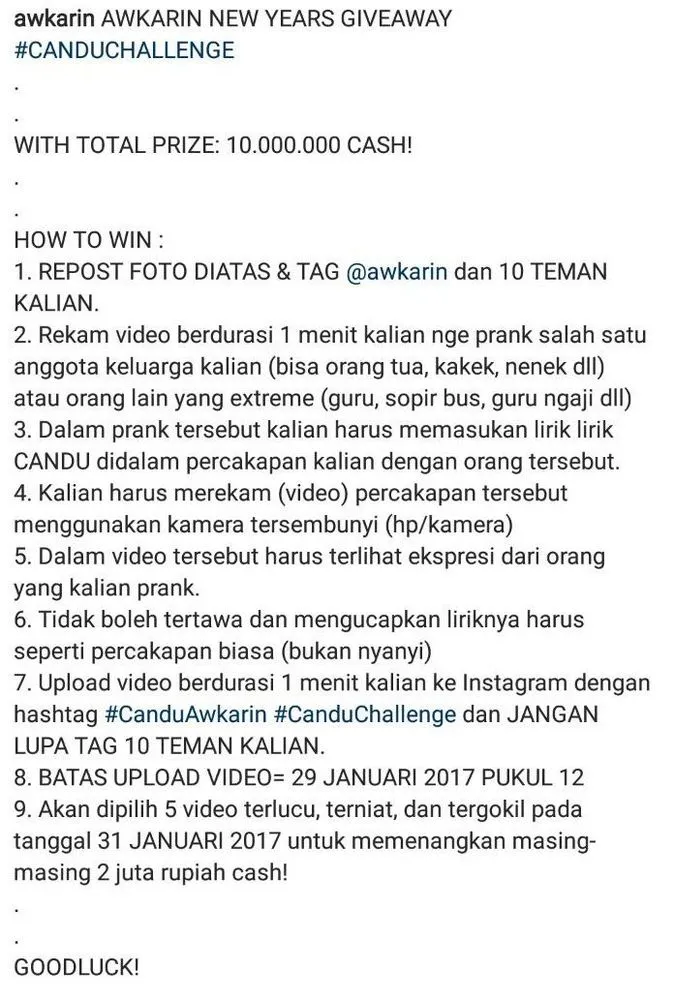 Dulu Cuma Hadiah Follback, Kini Awkarin Siapkan Hadiah 10 Juta Buat Kamu di #CanduChallenge 5