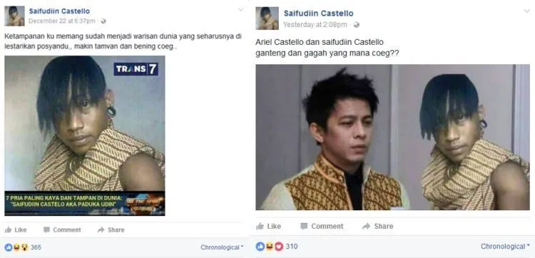 Oh Jadi Ini Saipudiin Castello yang Ngaku Pria Paling Tampan di Dunia, Kita Ngakak Tiap Dia Pamer 5