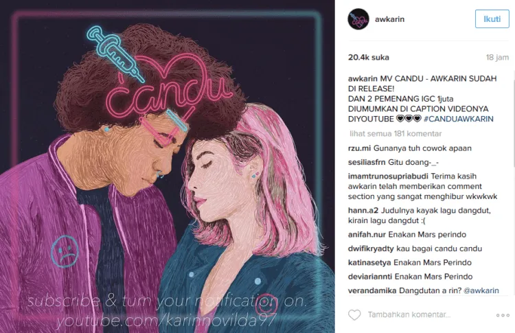 Lagu ‘Candu’ Awkarin Raih Jumlah Unlike Tiga Kali Lipat dari Like-nya di Youtube, Apa yang Salah? 6