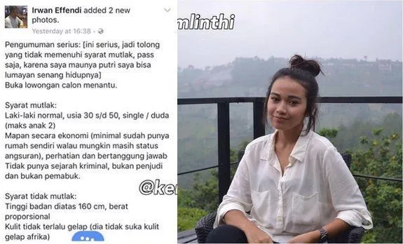 Bapak Ini Buka Lowongan Calon Menantu Via Facebook, Anaknya Cakep Juga Lho. Baca Dulu Deh Syaratnya 5
