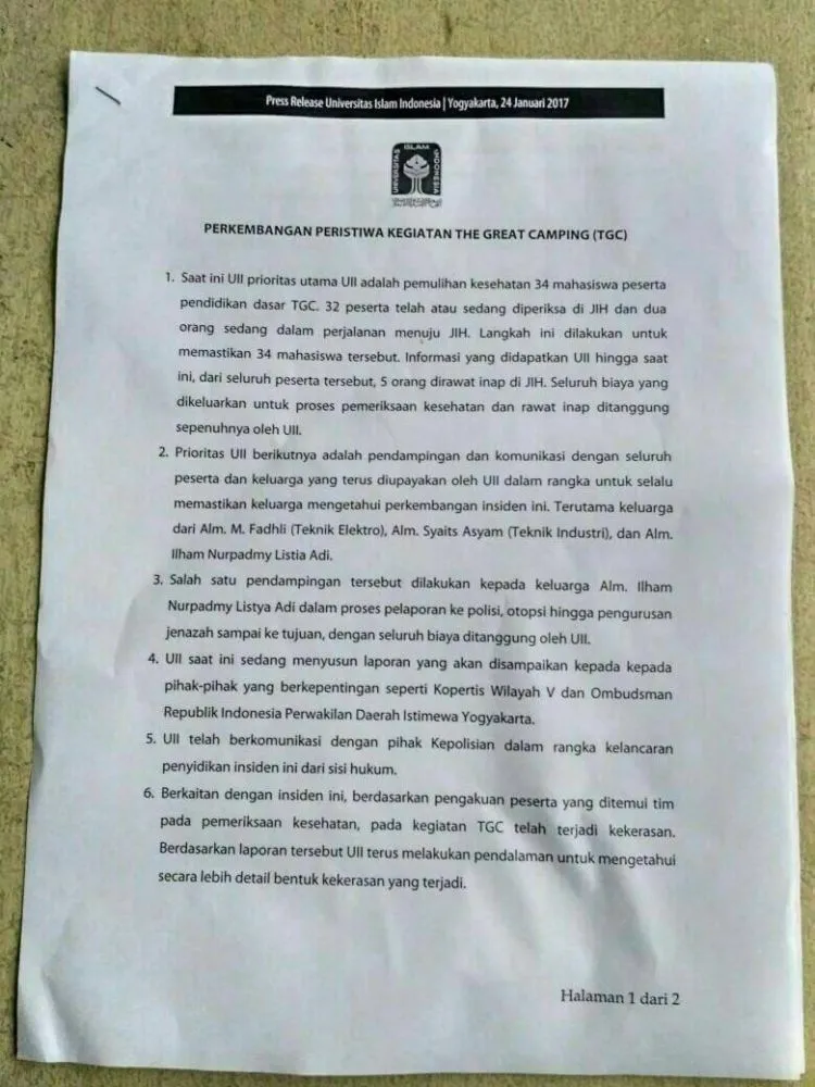 Sosok Rektor UII yang Mau Berbesar Hati, Dibalik Kasus Kematian Peserta Diksar Mapala Unisi 5
