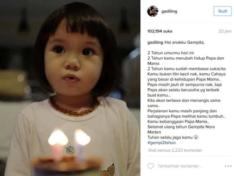 Meski Beken dan Dicintai Banyak Orang, Ternyata Ultah Gempi Tak Dirayakan Meriah. Kenapa Ya? 7