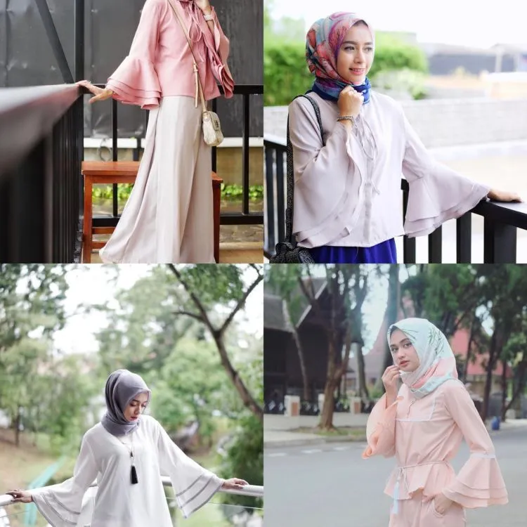 18 Serba-serbi Baju Lengan Lonceng Buat Hijabers, Tampil Anti Bosan Berbalut Kekinian 21