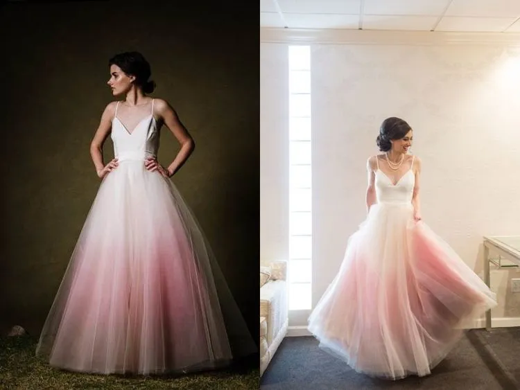 Bukan Cuma Rambut yang Bisa Berwarna, 13 Gaun Pengantin Juga Bisa Dibikin Ombre. Seru Lihatnya! 43