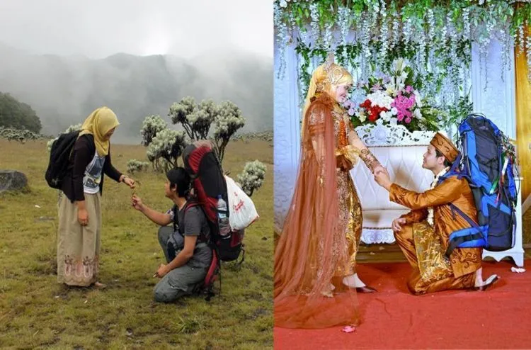 Jodoh Bisa Datang Di Mana Saja. Begini Nih 10 Potret Pendaki yang Naik Pelaminan Setelah Naik Gunung! 2