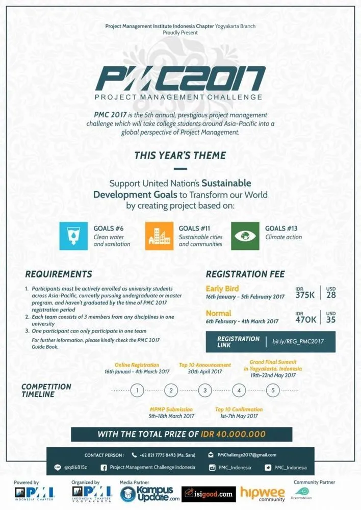 Project Management Challenge 2017 : Mendukung Tujuan Pembangunan Berkelanjutan untuk Mengubah Dunia 1