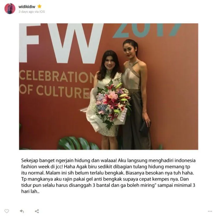 Dari Filler Hidung Sampai Infus Glowing. Yuk, Simak Cerita Pengalaman Widi Vierratale! 6