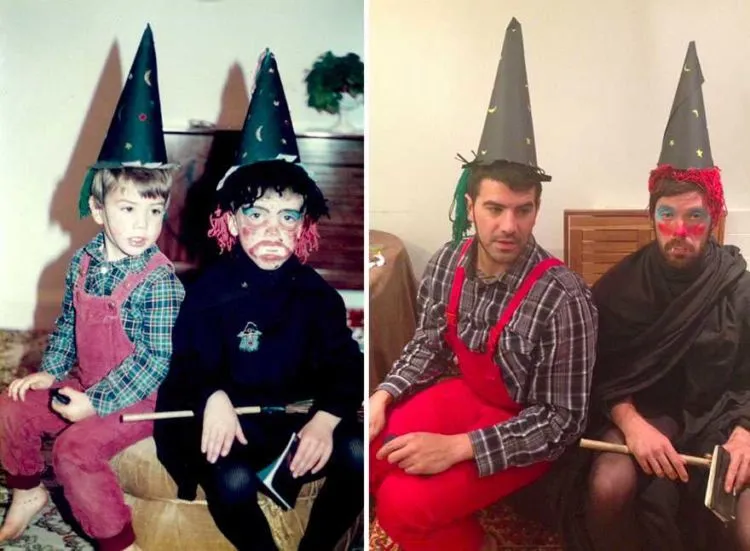 Kakak-Beradik Nggak Tahu Malu Ini Bikin Reka Ulang Foto Masa Kecil. Lucu Sih, Tapi Ya Amit-Amit 12