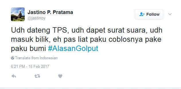 Alasan Golput 23 Netizen Ini Bisa Diterima Nggak? Mereka Terlalu Baper untuk Memilih :( 35