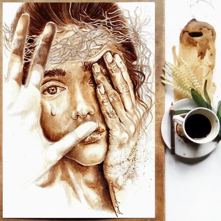 15 Lukisan Ini Pakai Kopi Sebagai Tintanya, dan Hasilnya ‘Cantik’ Banget. Langsung Bikin Juga Yuk! 28