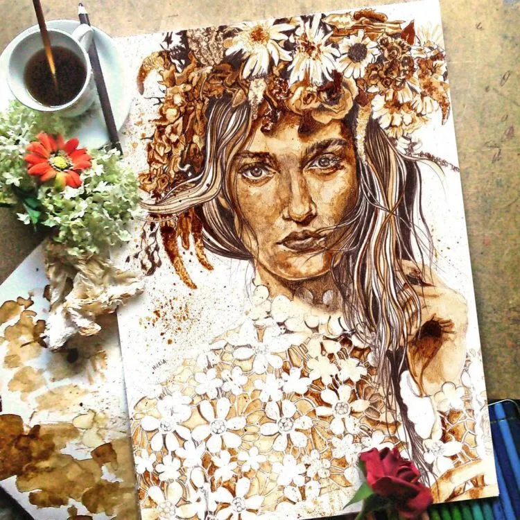 15 Lukisan Ini Pakai Kopi Sebagai Tintanya, dan Hasilnya ‘Cantik’ Banget. Langsung Bikin Juga Yuk! 17
