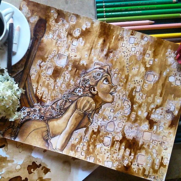 15 Lukisan Ini Pakai Kopi Sebagai Tintanya, dan Hasilnya ‘Cantik’ Banget. Langsung Bikin Juga Yuk! 19