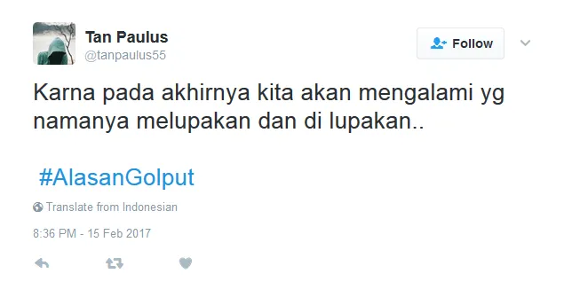 Alasan Golput 23 Netizen Ini Bisa Diterima Nggak? Mereka Terlalu Baper untuk Memilih :( 45