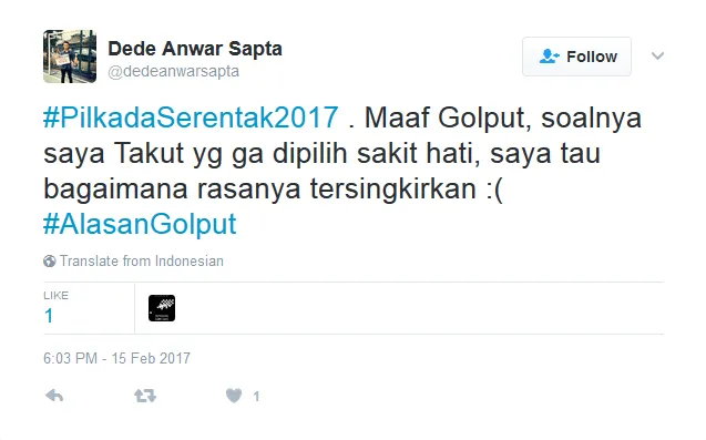 Alasan Golput 23 Netizen Ini Bisa Diterima Nggak? Mereka Terlalu Baper untuk Memilih :( 34
