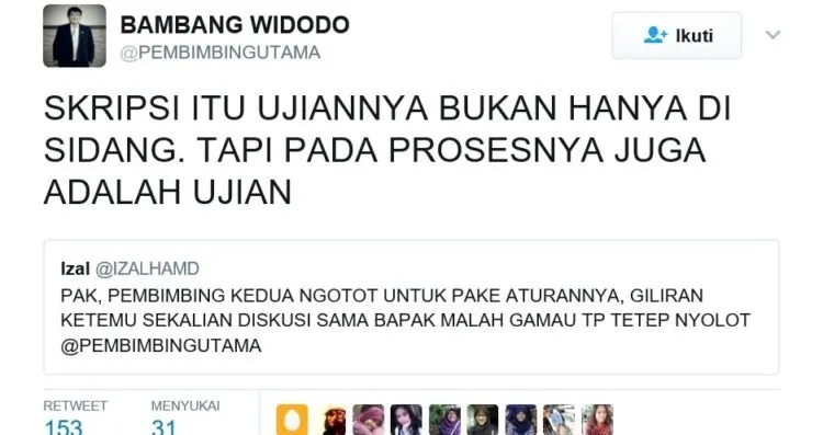 Ini Akun @PEMBIMBINGUTAMA Beneran Dosen Pembimbing yang Punya? Twit-Twitnya Bijak Tapi Sungguh Kocak 18