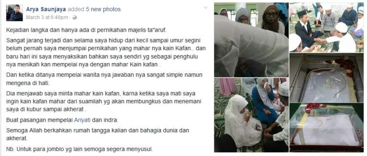 Wanita Ini Cuma Minta Kain Kafan Buat Mas Kawin, dan Alasannya Sangat So Sweet ~ 4
