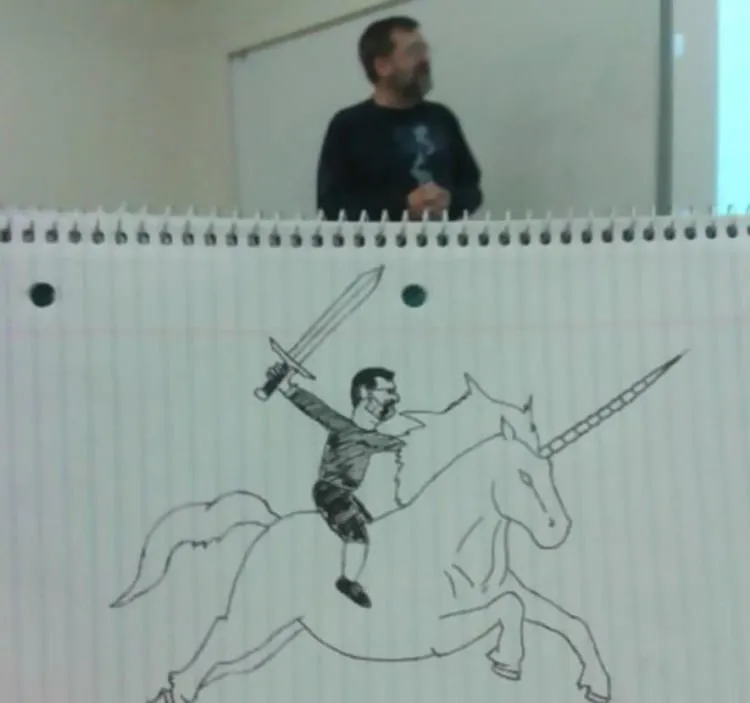 Bosan di Kelas, Mahasiswa Ini Malah Rajin Bikin Karikatur Absurd Dosennya Selama Satu Semester 12