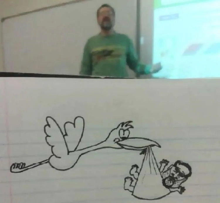 Bosan di Kelas, Mahasiswa Ini Malah Rajin Bikin Karikatur Absurd Dosennya Selama Satu Semester 16
