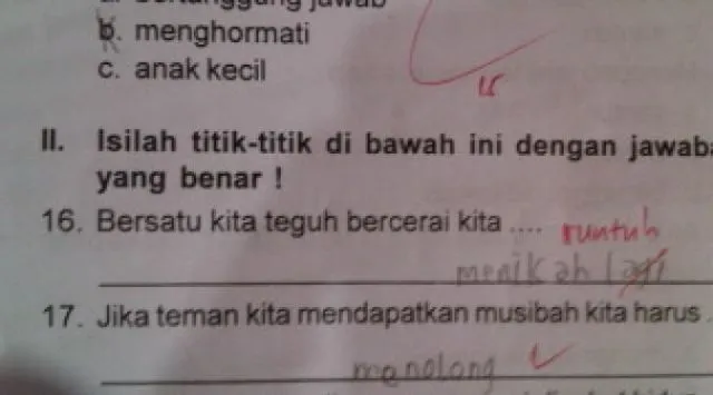 Memang Polos atau Niat Melawak, 17 Jawaban Bocah SD Saat Ujian Ini Kadang Ada Benarnya 34