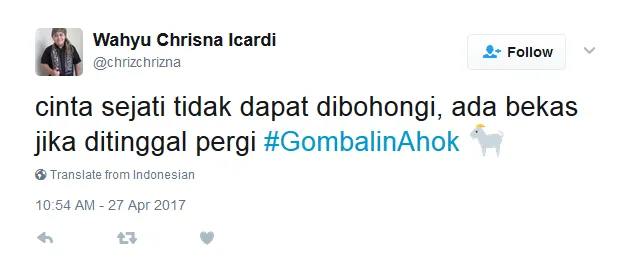 6 Bulan Lagi Ditinggal, Netizen Udah Mulai Ngegombal ke Ahok. Tagar #GombalinAhok pun Bertebaran 24
