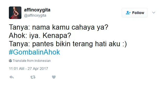 6 Bulan Lagi Ditinggal, Netizen Udah Mulai Ngegombal ke Ahok. Tagar #GombalinAhok pun Bertebaran 25