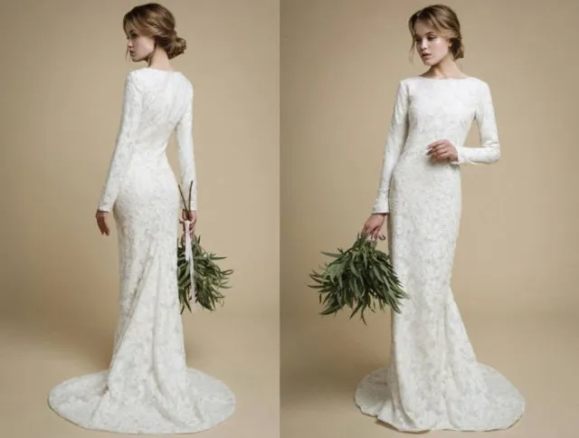Tampil Menawan Tanpa Harus Serba Terbuka. Inilah 13 Inspirasi Bridal Look dengan Lengan Tertutup 18