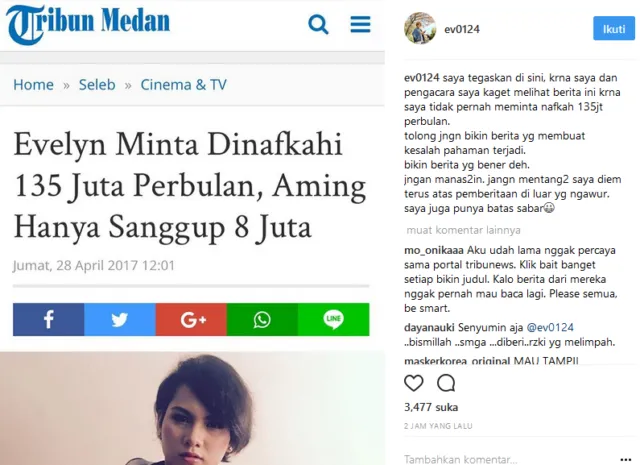 Evelin Menolak Dibilang Minta Nafkah 135 Juta ke Aming. Tapi yang Jelas 8 Juta Memang Nggak Cukup 4
