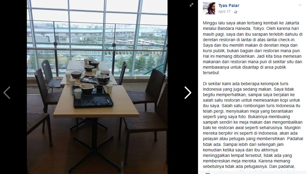 Wah, Kita Bisa Dikira Norak, Orang Indonesia Ini Viral Karena Mejanya Berantakan Usai Makan di Tokyo