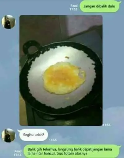 Cewek Ini Ternyata Nggak Bisa Masak, Lalu Diajari Masak Telur Sama Cowoknya, Isi Chatnya Bikin Gemas 37