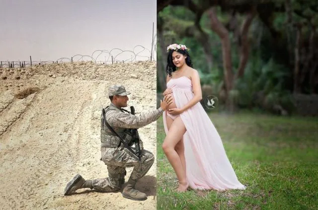 Suami Bertugas Jadi Tentara, Sang Istri Buat Sesi Foto Kehamilan Unik, Inspirasi Buat Kamu yang LDR! 6
