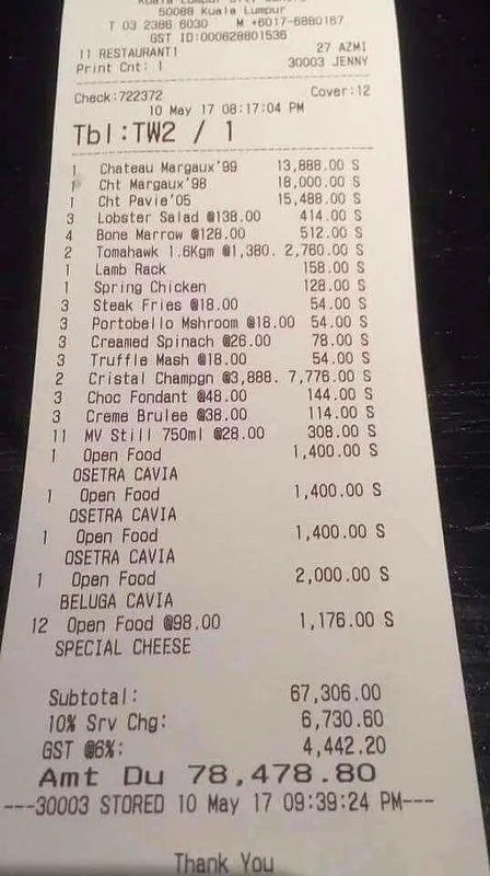 Orang Ini Bikin Heboh Karena Bayar 239 Juta Cuma Buat Makan Malam Biasa, Pesan Apa Saja Sih? 4