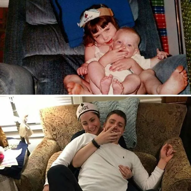 16+ Reka Ulang Pose dari Foto Masa Kecil Ini Tentu Nggak Layak Dilakukan. Tapi Hasilnya Kocak Banget 29