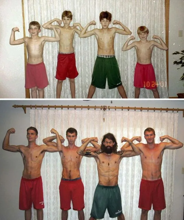 16+ Reka Ulang Pose dari Foto Masa Kecil Ini Tentu Nggak Layak Dilakukan. Tapi Hasilnya Kocak Banget 26