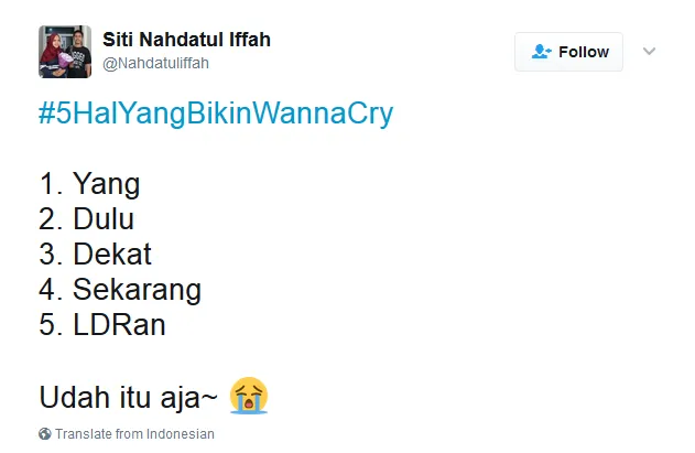 Kocak! Netizen Bikin Tagar #5HalyangBikinWannaCry, Bukan Nama Virus, Tapi Beneran ‘Wanna Cry’ :( 29