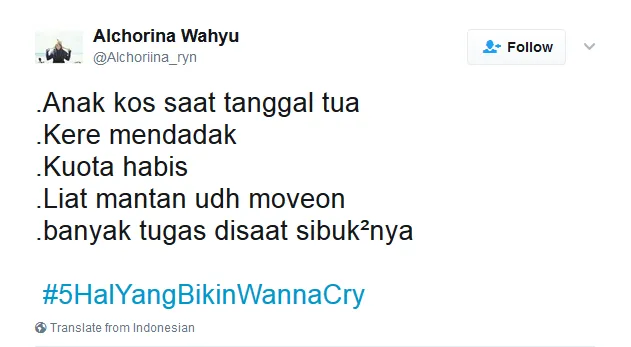 Kocak! Netizen Bikin Tagar #5HalyangBikinWannaCry, Bukan Nama Virus, Tapi Beneran ‘Wanna Cry’ :( 23