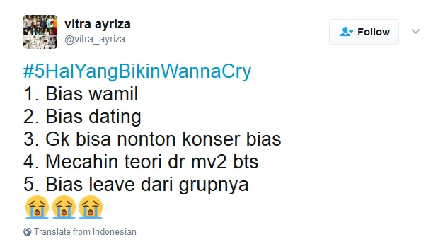 Kocak! Netizen Bikin Tagar #5HalyangBikinWannaCry, Bukan Nama Virus, Tapi Beneran ‘Wanna Cry’ :( 27