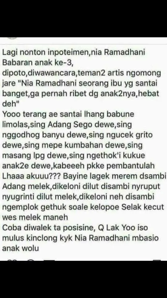 Status Menyindir Nia Ramadhani Ini Viral, Kamu Juga Bisa Secantik Nia Kalau Punya Banyak Pembantu 4