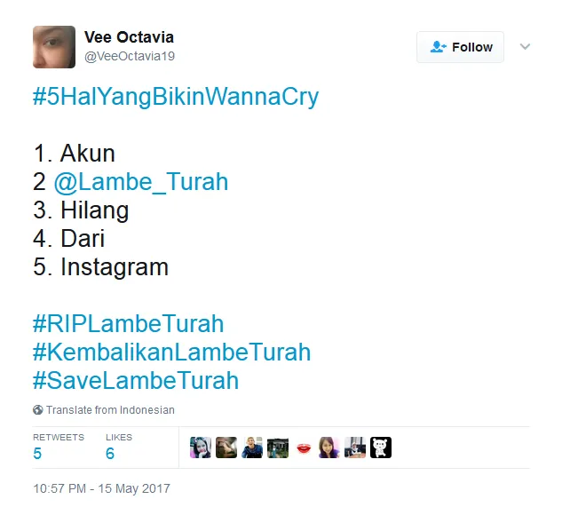 Kocak! Netizen Bikin Tagar #5HalyangBikinWannaCry, Bukan Nama Virus, Tapi Beneran ‘Wanna Cry’ :( 16