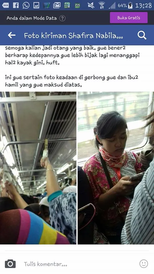 Tempat Duduknya di KRL Diminta Ibu Hamil, Cewek Ini Malah Marah-Marah di Facebook. Duh, Segitunya ya 10
